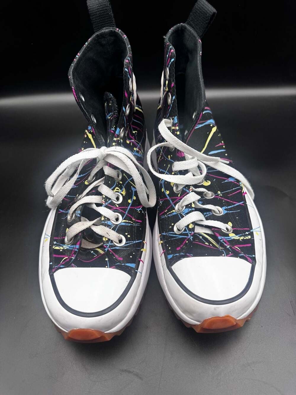 Converse Run Star Hike High 'Splatter Paint' Black Sneakers (571872C)